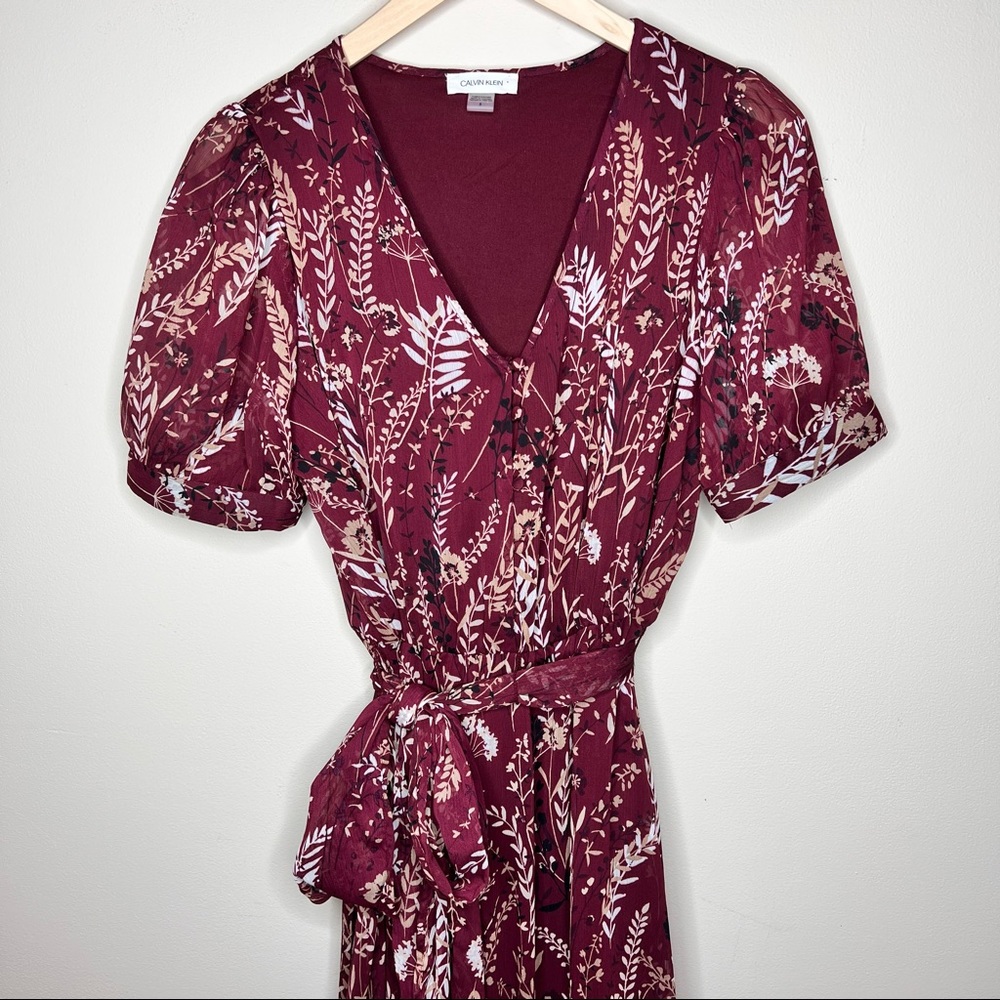 Burgundy Floral Fall Maxi Dress
